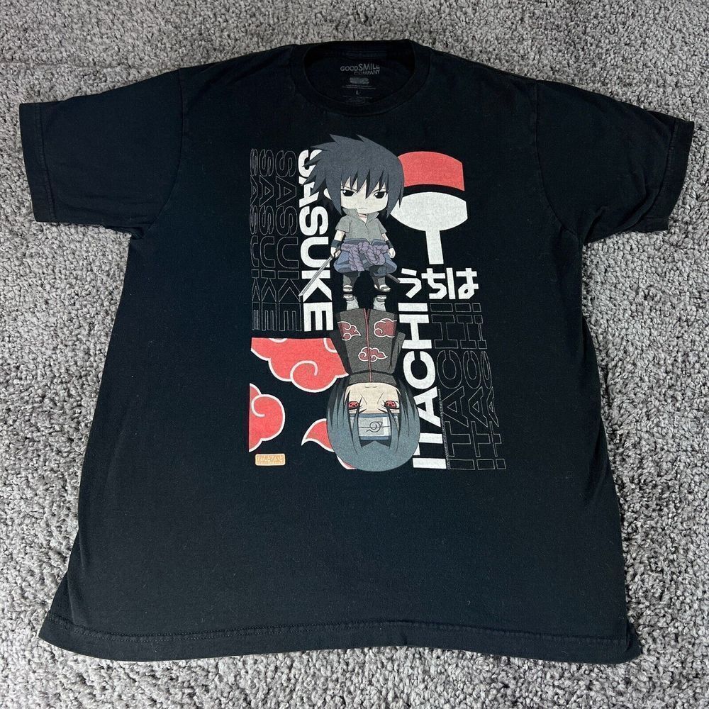 Naruto Goodsmile Shirt Mens Large Shippuden Sasuke Itachi Chibi Cartoon Anime